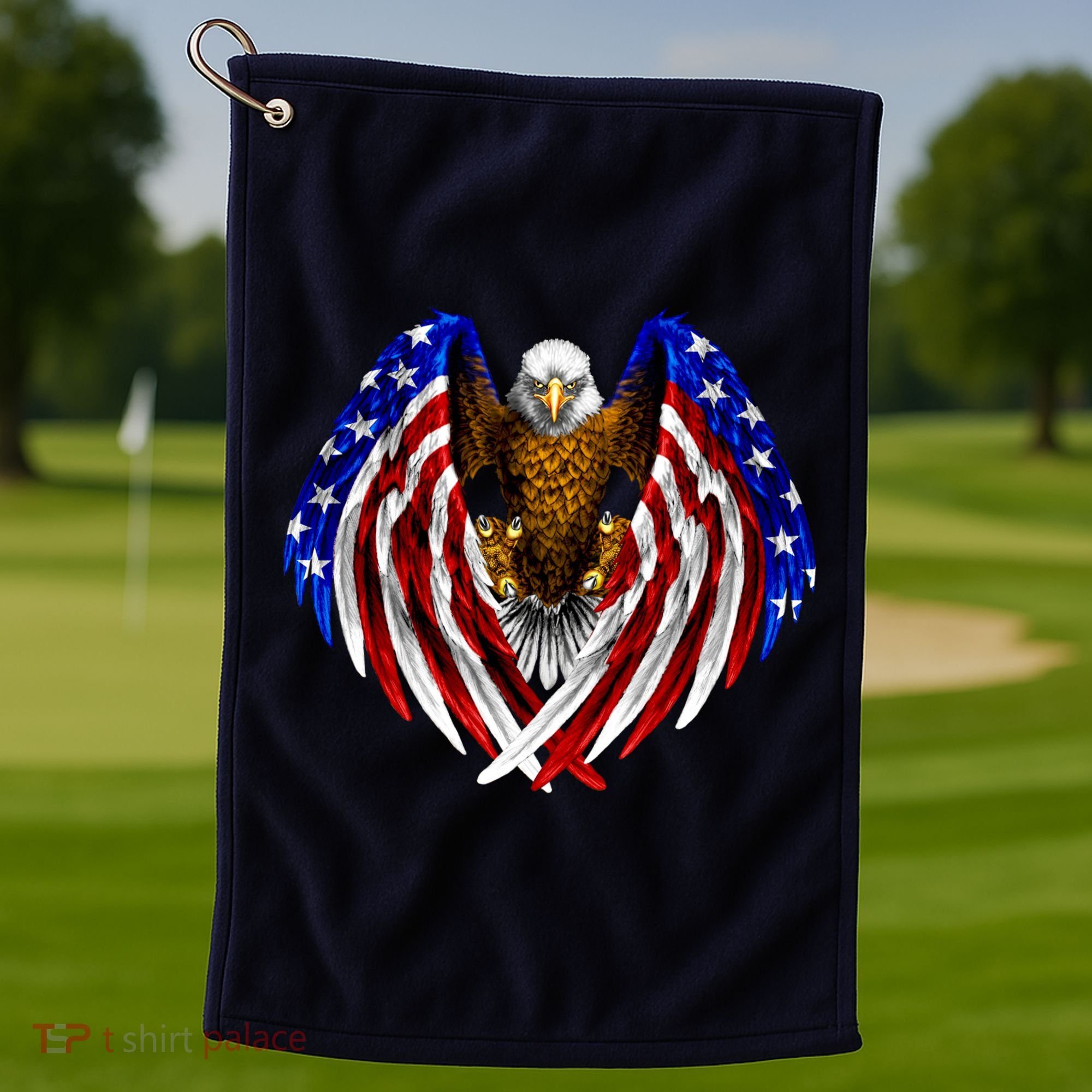 American Flag Eagle Golf Towel