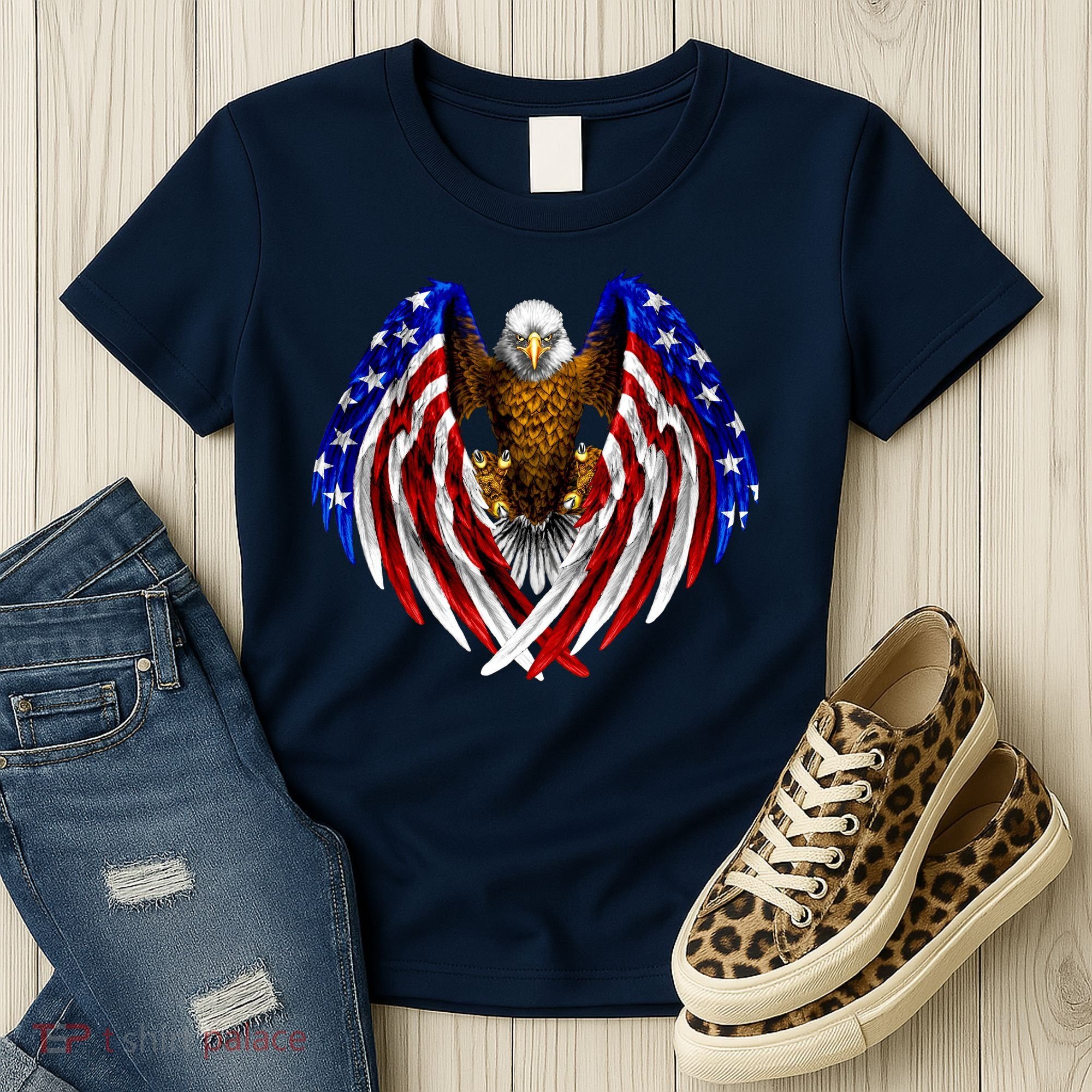 American Flag Eagle Women's T-Shirt