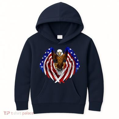 American Flag Eagle Kids Hoodie