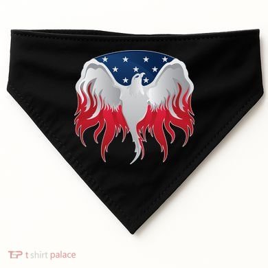 American Flag Eagle USA Illustration USA-Made Doggie Bandana