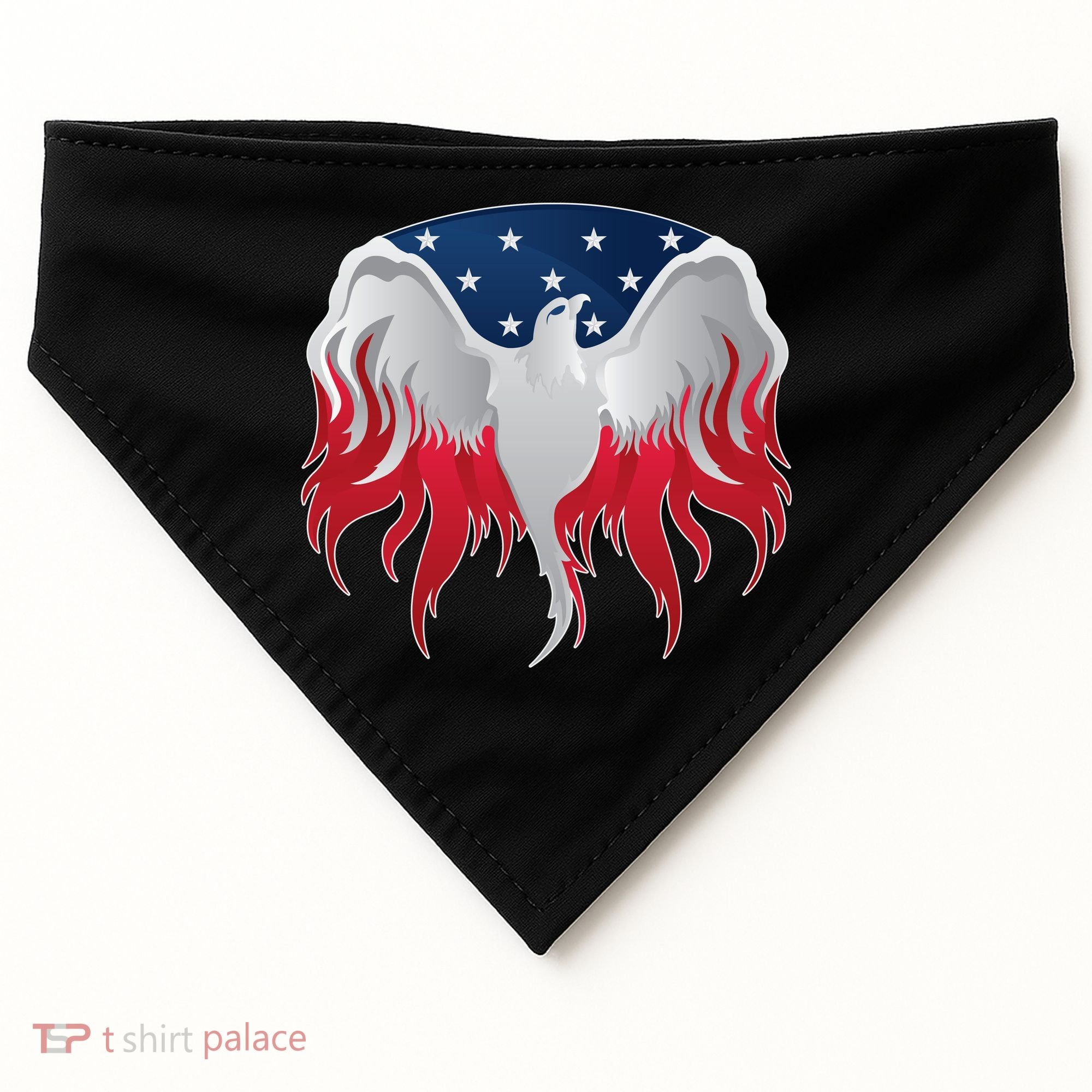 American Flag Eagle USA Illustration USA-Made Doggie Bandana