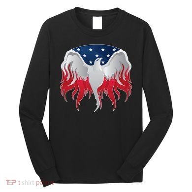 American Flag Eagle USA Illustration Long Sleeve Shirt