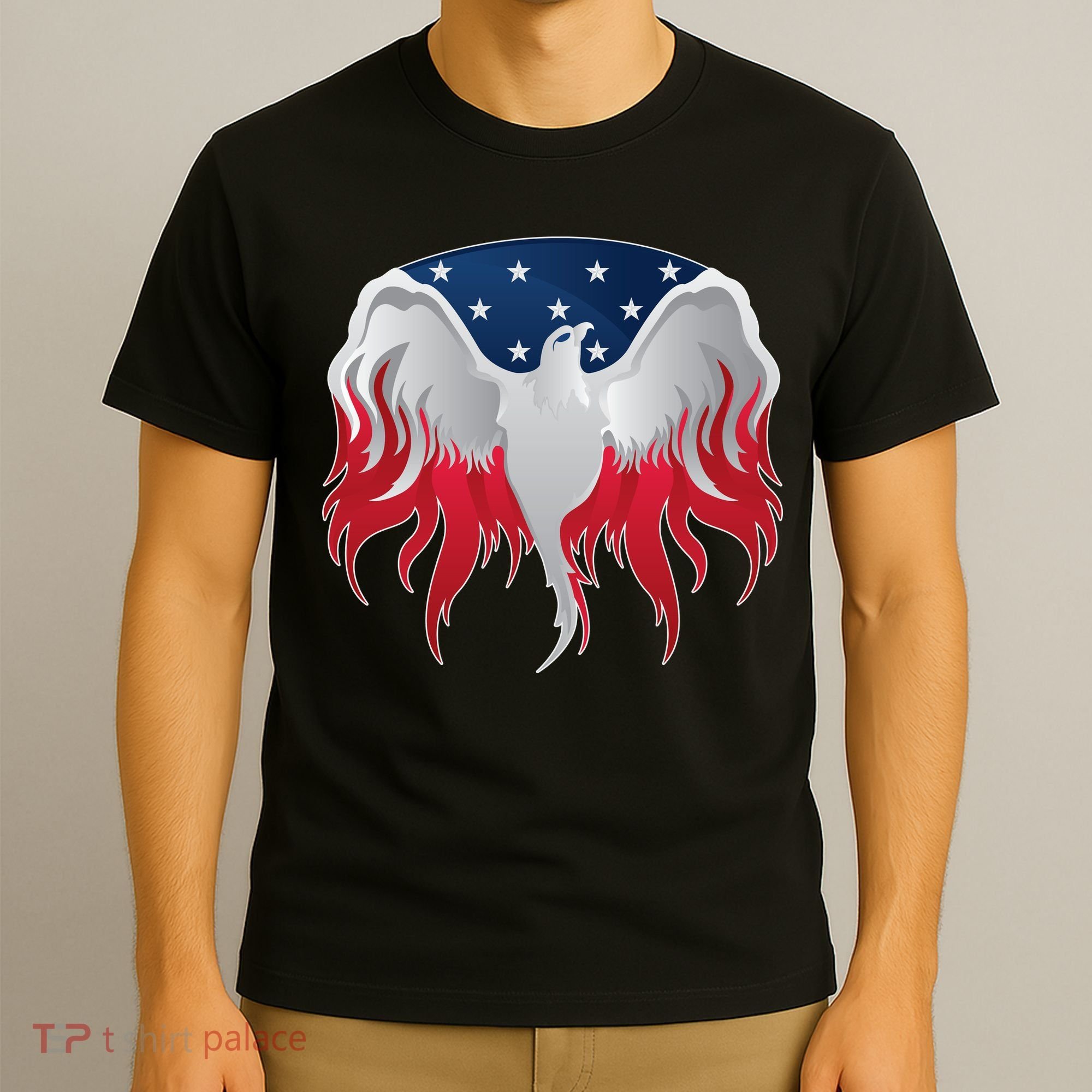 American Flag Eagle USA Illustration T-Shirt