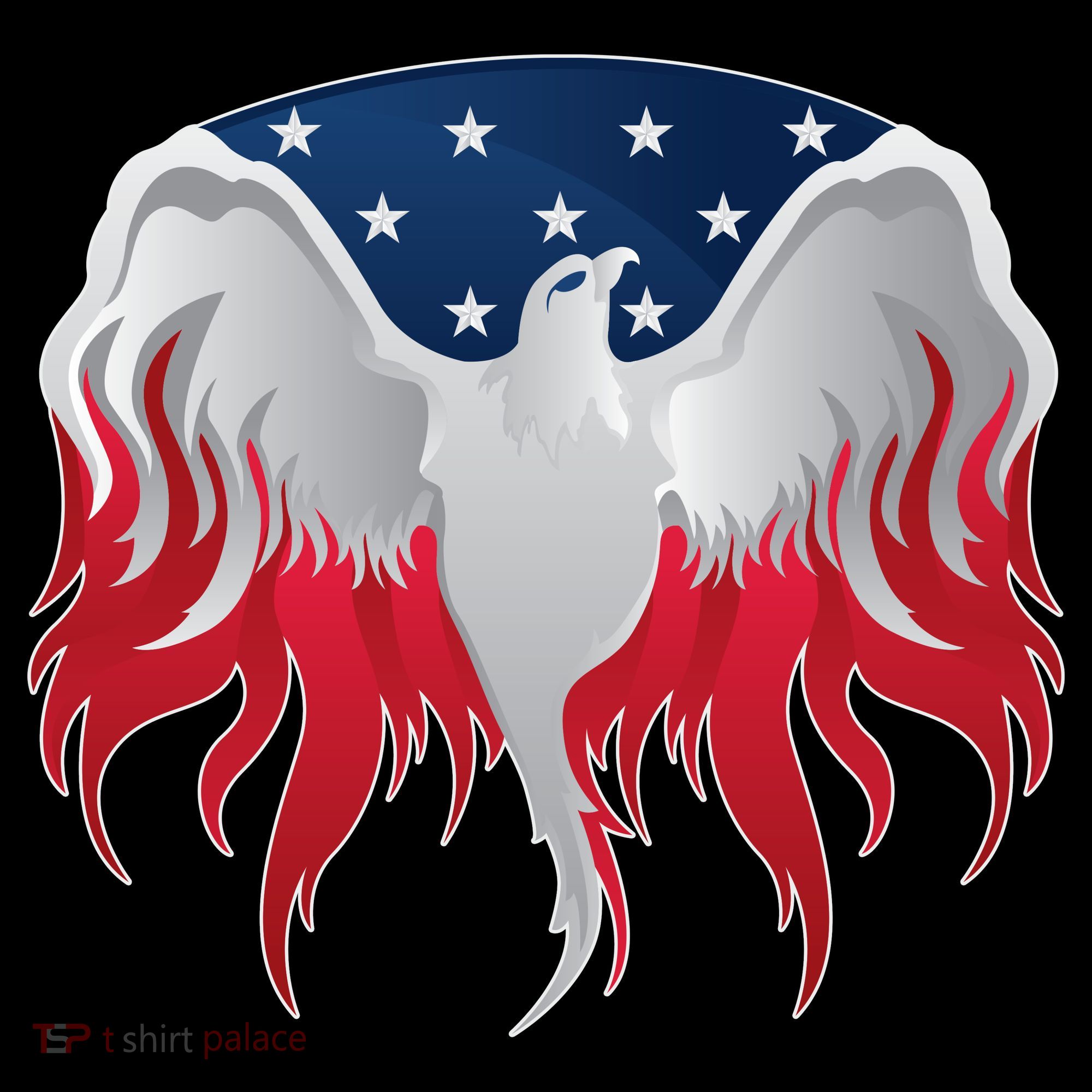 American Flag Eagle USA Illustration T-Shirt