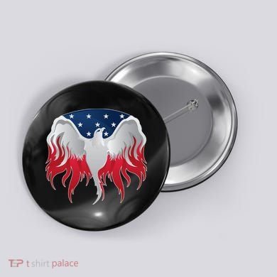 American Flag Eagle USA Illustration Button
