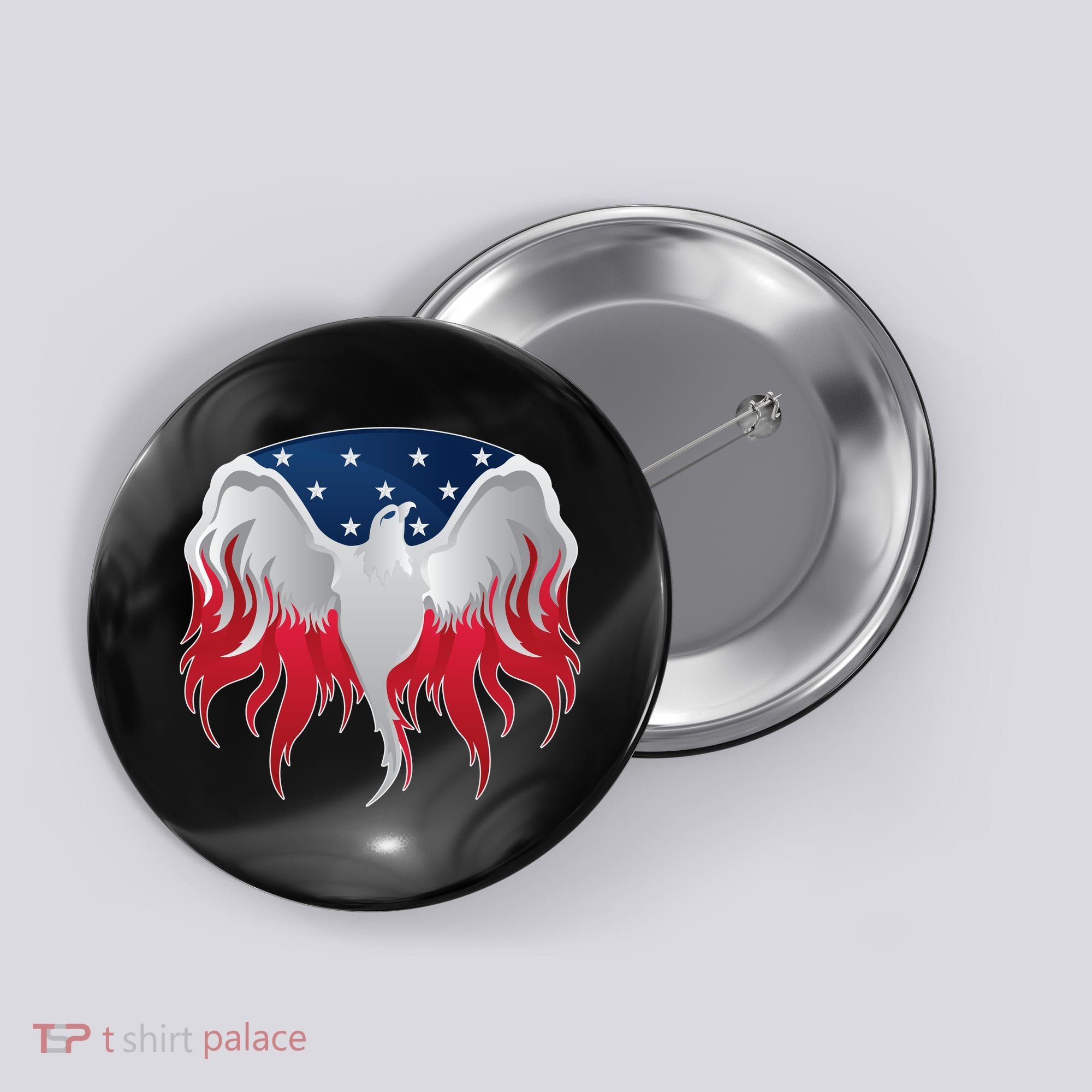 American Flag Eagle USA Illustration Button