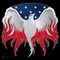 American Flag Eagle USA Illustration Button thumb 1