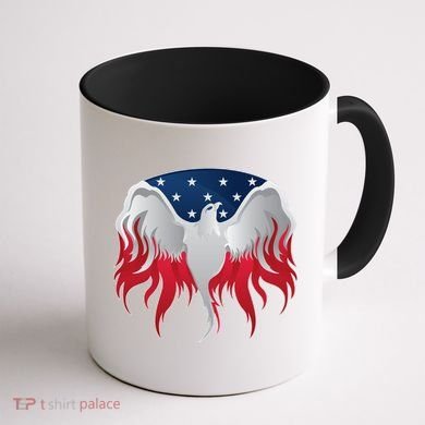 American Flag Eagle USA Illustration Coffee Mug back