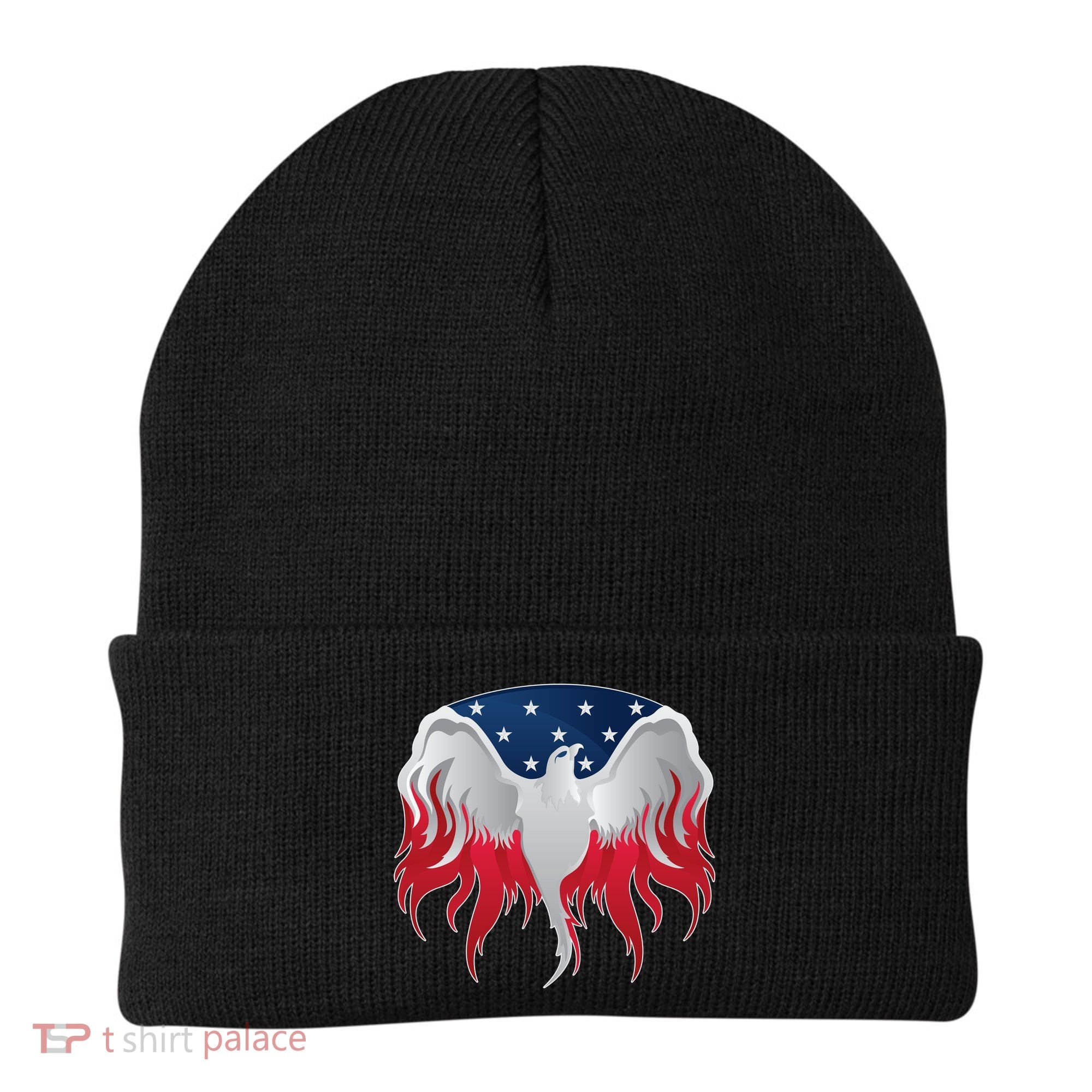 American Flag Eagle USA Illustration Beanie