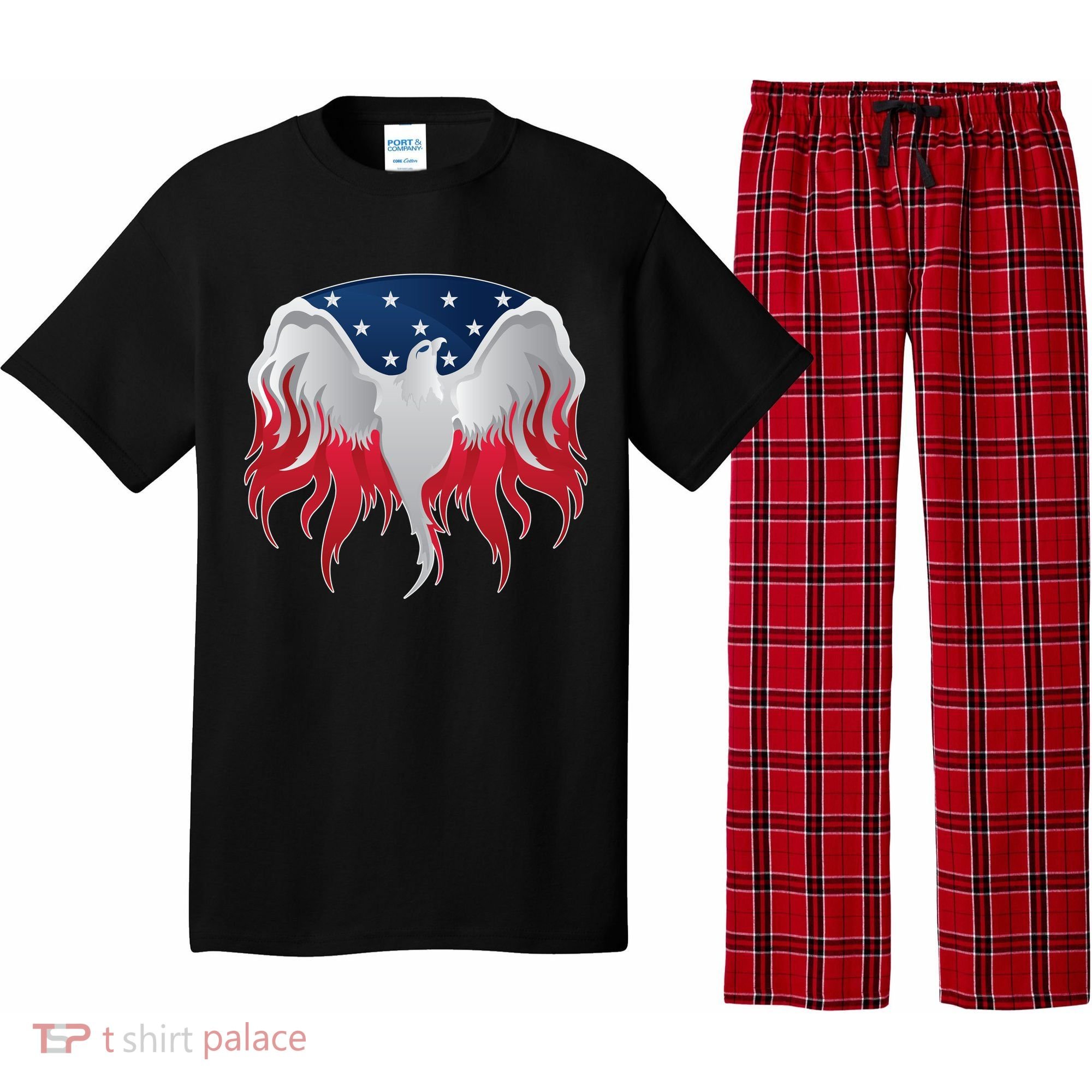 American Flag Eagle USA Illustration Pajama Set