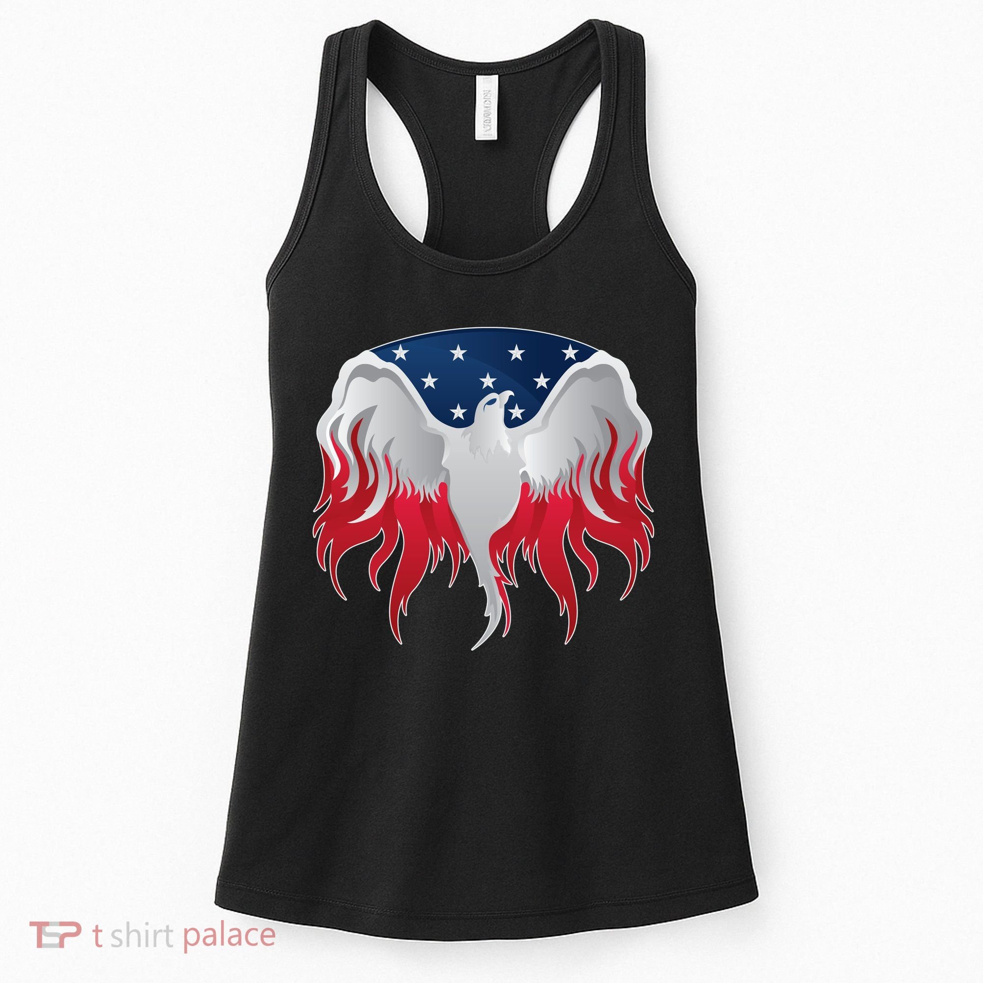 American Flag Eagle USA Illustration Women's Tank Top