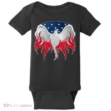 American Flag Eagle USA Illustration Baby Bodysuit