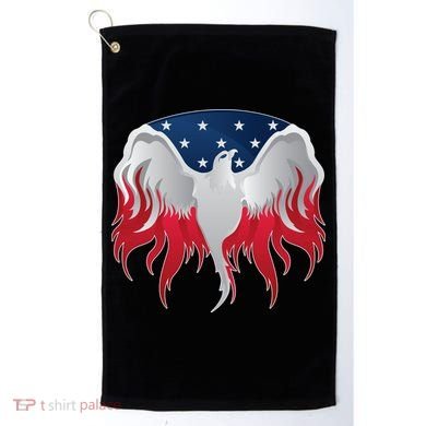 American Flag Eagle USA Illustration Golf Towel