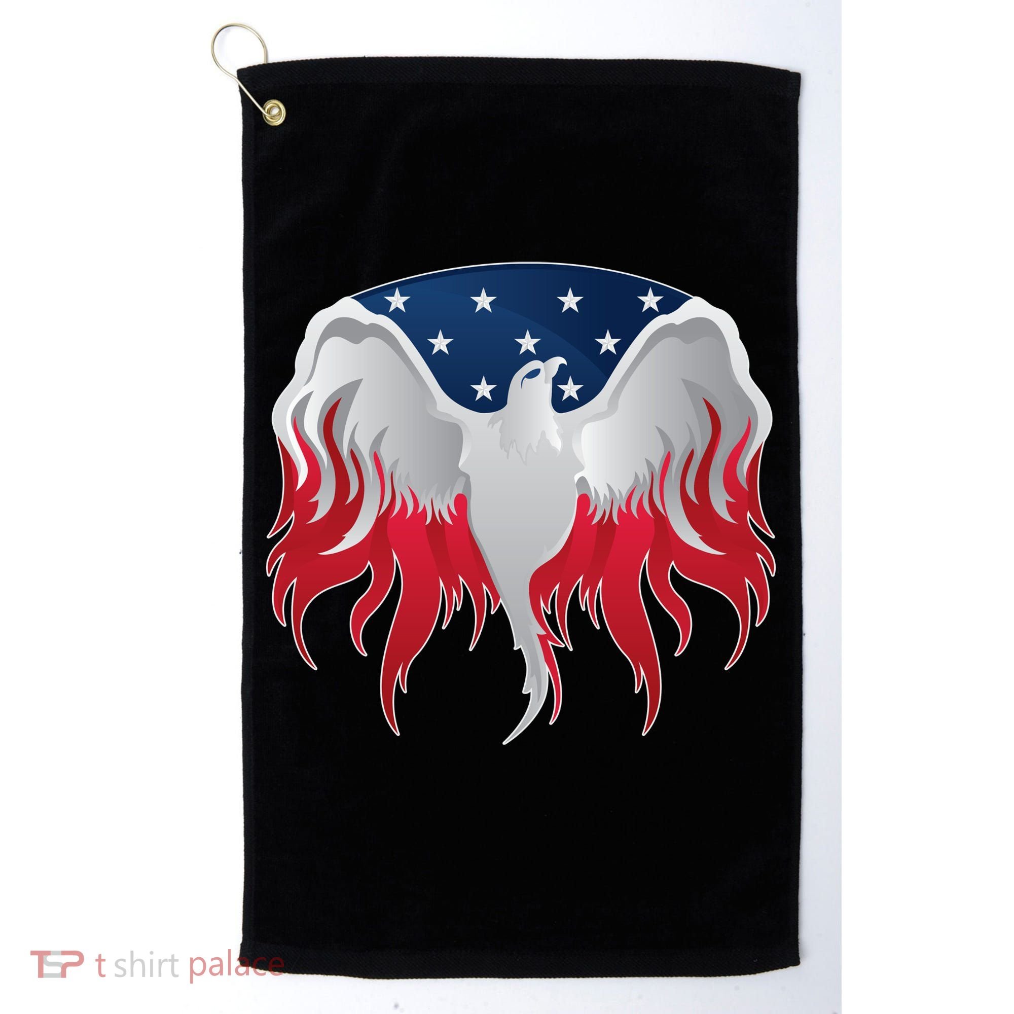 American Flag Eagle USA Illustration Golf Towel