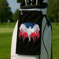American Flag Eagle USA Illustration Golf Towel thumb 2