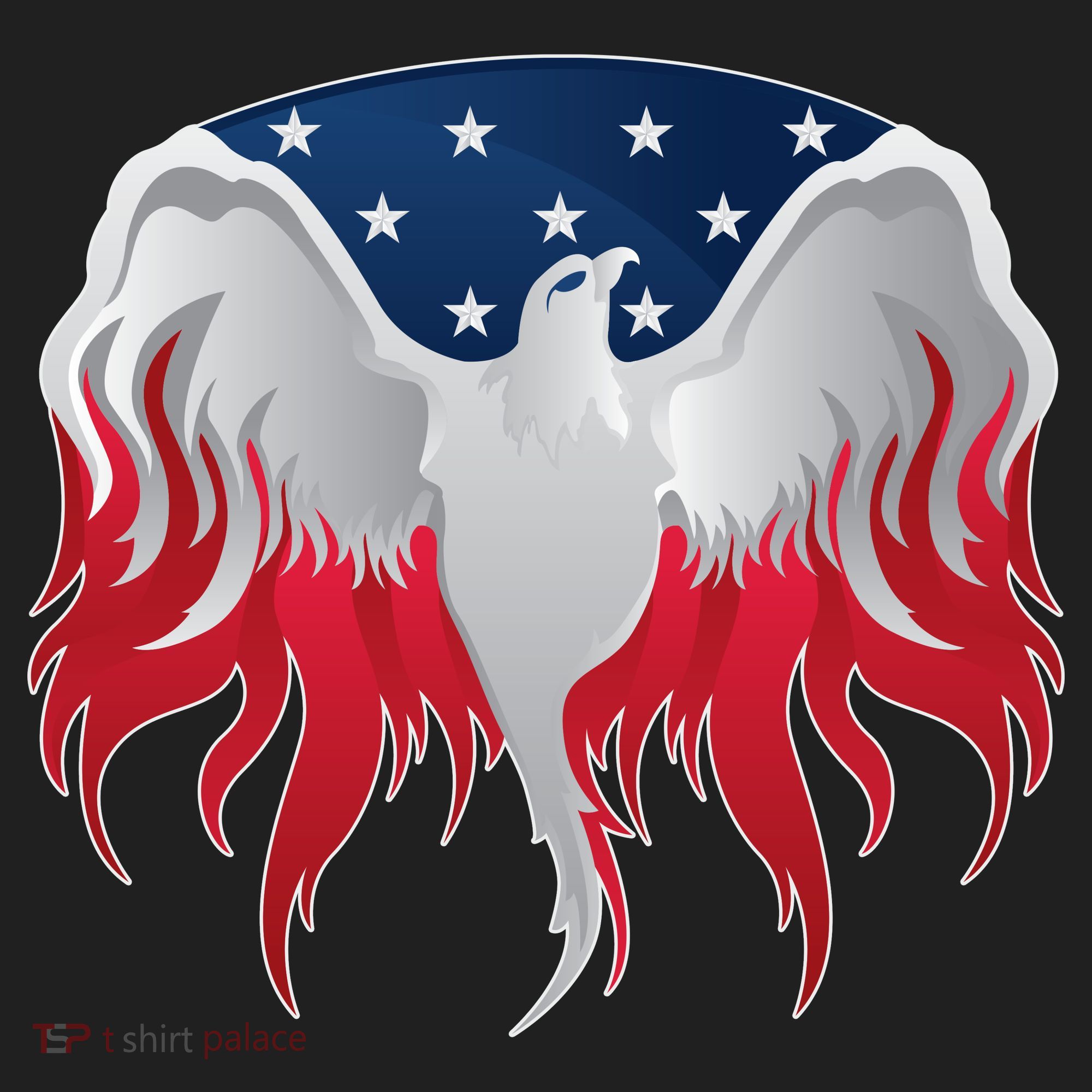American Flag Eagle USA Illustration Golf Towel