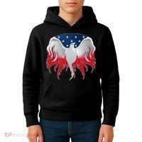 American Flag Eagle USA Illustration Kids Hoodie thumb 4