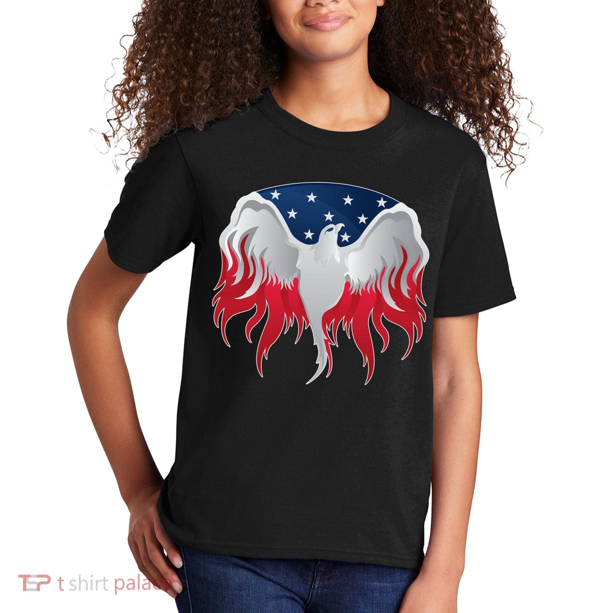 American Flag Eagle USA Illustration Kids T-Shirt