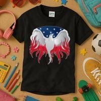 American Flag Eagle USA Illustration Kids T-Shirt thumb 3