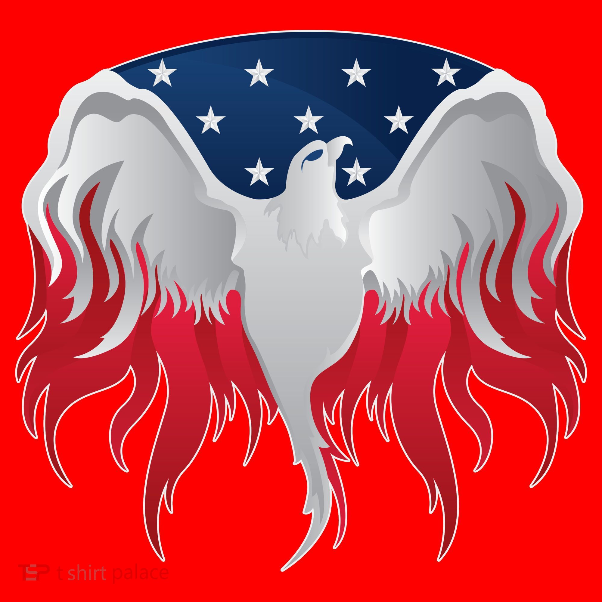 American Flag Eagle USA Illustration Santa Hat