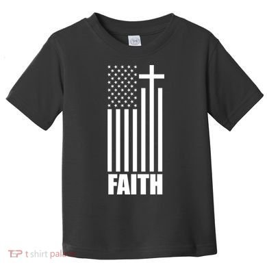 American Flag Faith Cross Toddler T-Shirt