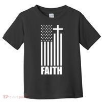 American Flag Faith Cross Toddler T-Shirt thumb 0