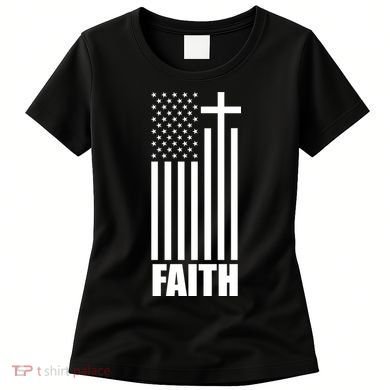 American Flag Faith Cross Women's T-Shirt