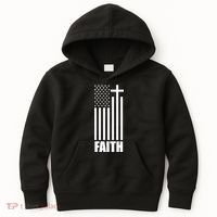 American Flag Faith Cross Kids Hoodie thumb 0