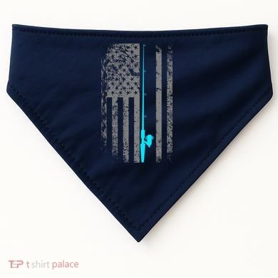 American Flag Fishing Pole USA-Made Doggie Bandana