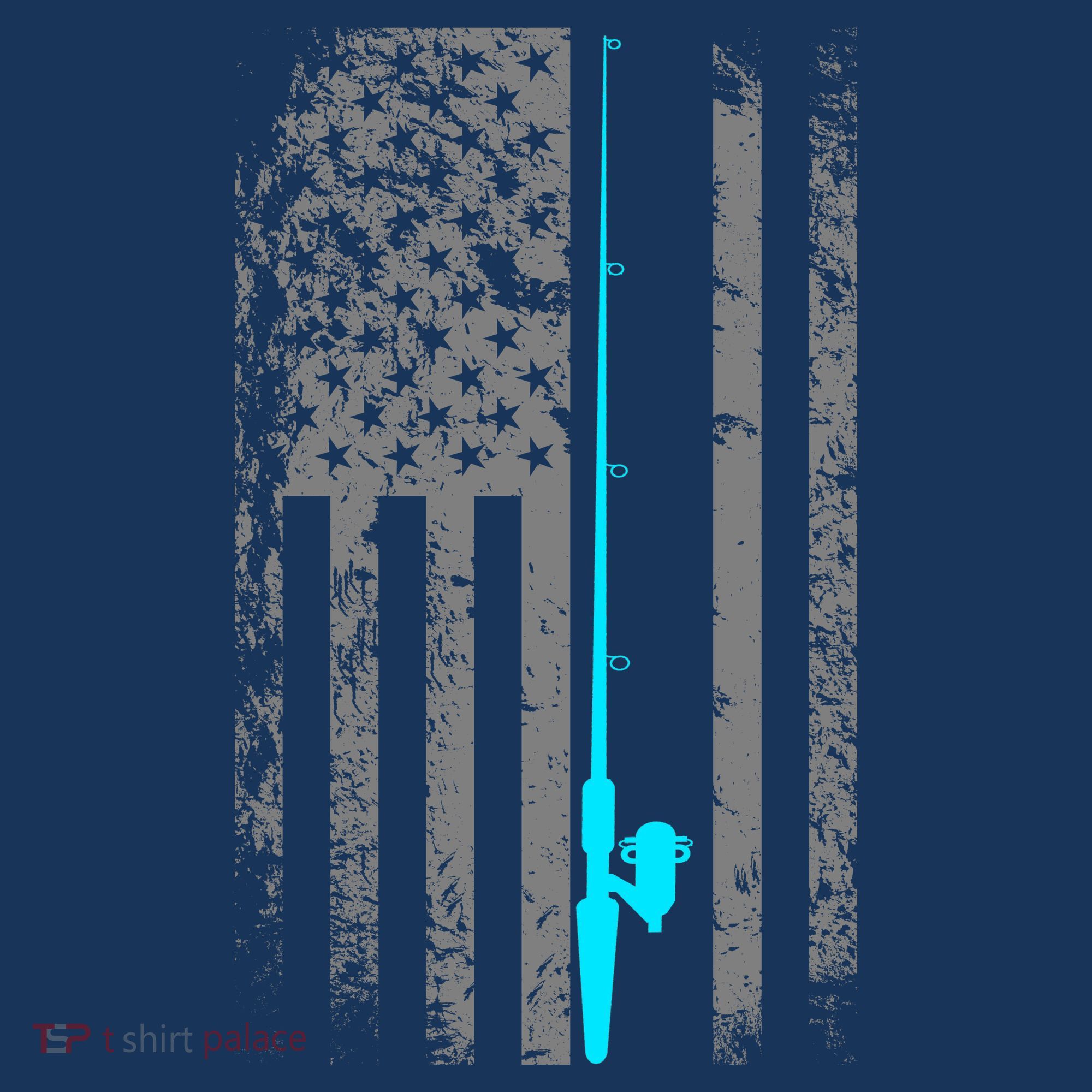 American Flag Fishing Pole Baby Bodysuit