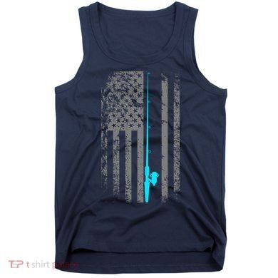 American Flag Fishing Pole Tank Top