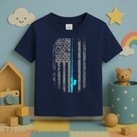 American Flag Fishing Pole Toddler T-Shirt thumb 3