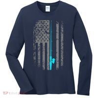 American Flag Fishing Pole Women's Long Sleeve Shirt thumb 0
