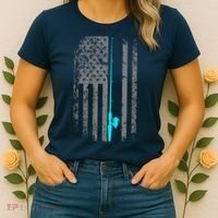 American Flag Fishing Pole Women's T-Shirt thumb 2