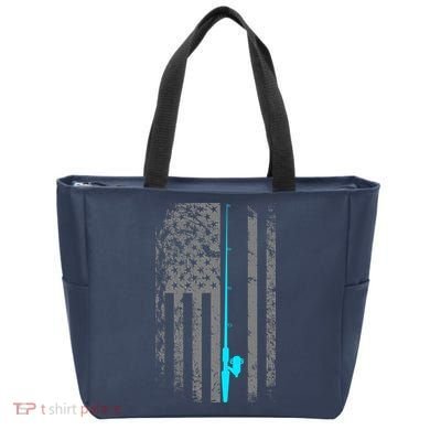 American Flag Fishing Pole Tote Bag