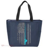 American Flag Fishing Pole Tote Bag thumb 0
