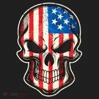 American Flag Human Skull Women's Sweatshirt thumb 2