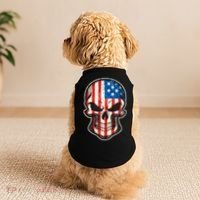 American Flag Human Skull Doggie Tank thumb 2