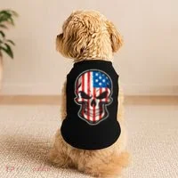 American Flag Human Skull Doggie Tank thumb 2