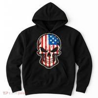 American Flag Human Skull Hoodie thumb 0