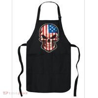 American Flag Human Skull Apron thumb 0