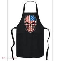 American Flag Human Skull Apron thumb 0