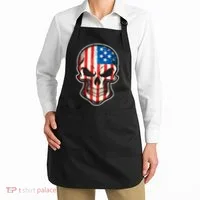 American Flag Human Skull Apron thumb 2