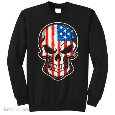 American Flag Human Skull Sweatshirt