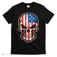 American Flag Human Skull T-Shirt thumb 0