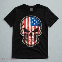 American Flag Human Skull T-Shirt thumb 5