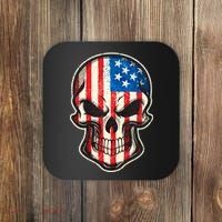 American Flag Human Skull Coaster thumb 0
