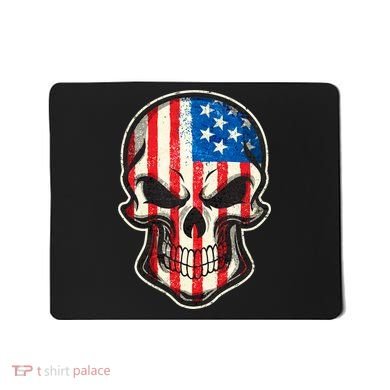 American Flag Human Skull Mousepad