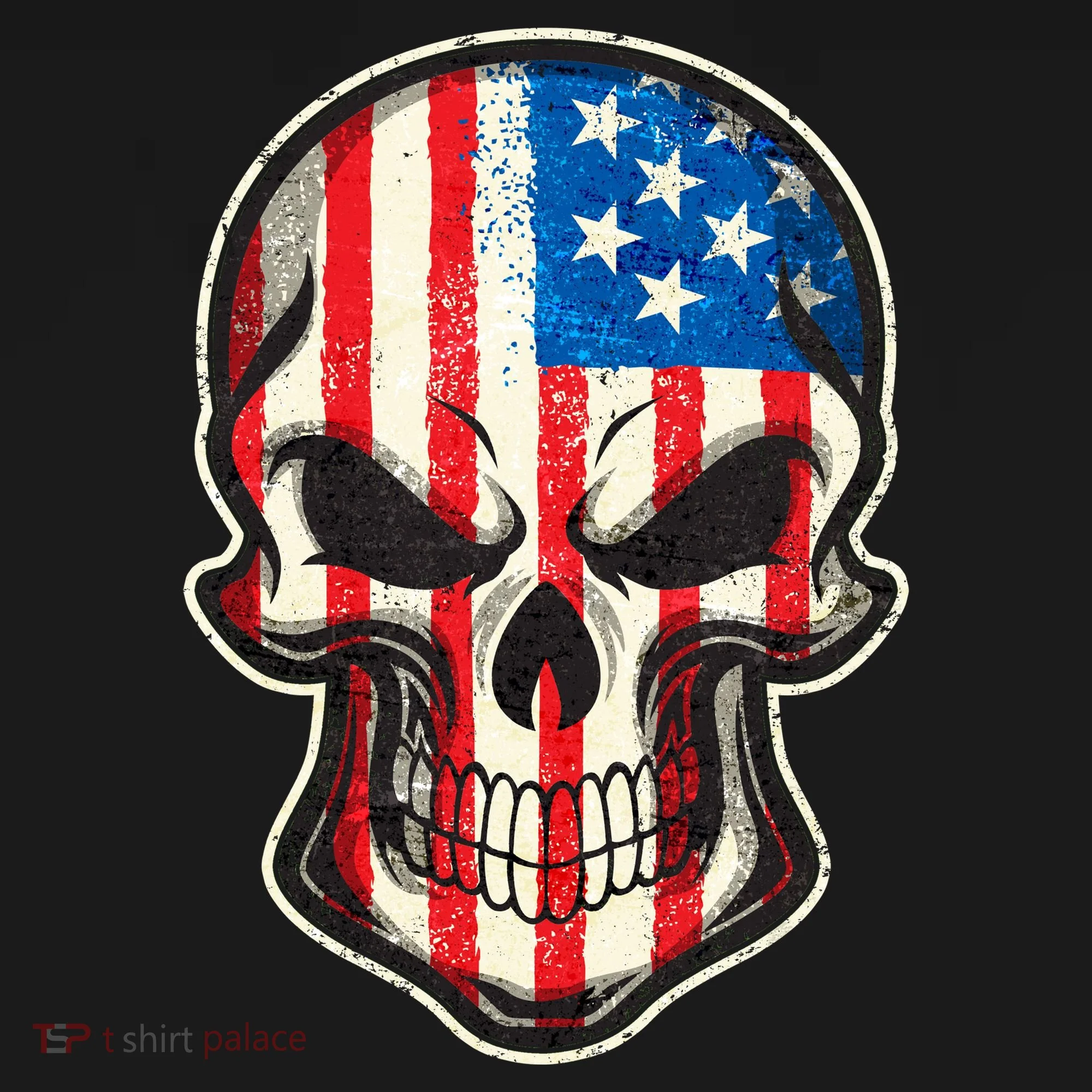 American Flag Human Skull Mousepad