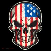 American Flag Human Skull Baby Bodysuit thumb 2